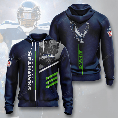 Seattle Seahawks Men And Women 3d Full Printing Zip Hoodie Seattle Seahawks 3d Full Printing Shirt