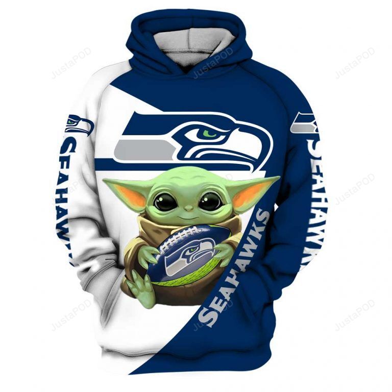 Seattle Seahawks Yoda Baby Yoda 3d Hoodie