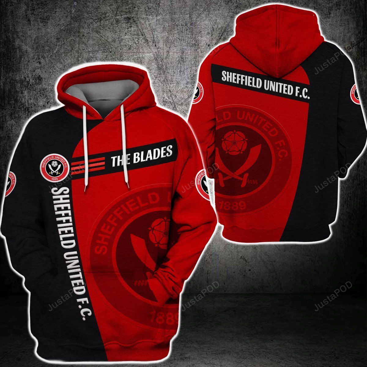 Sheffield United Fc 3d All Over Print Hoodie Zip-up Hoodie