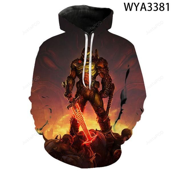 Shooting Game Doom Eternal 3d All Over Print Hoodie Zip-up Hoodie