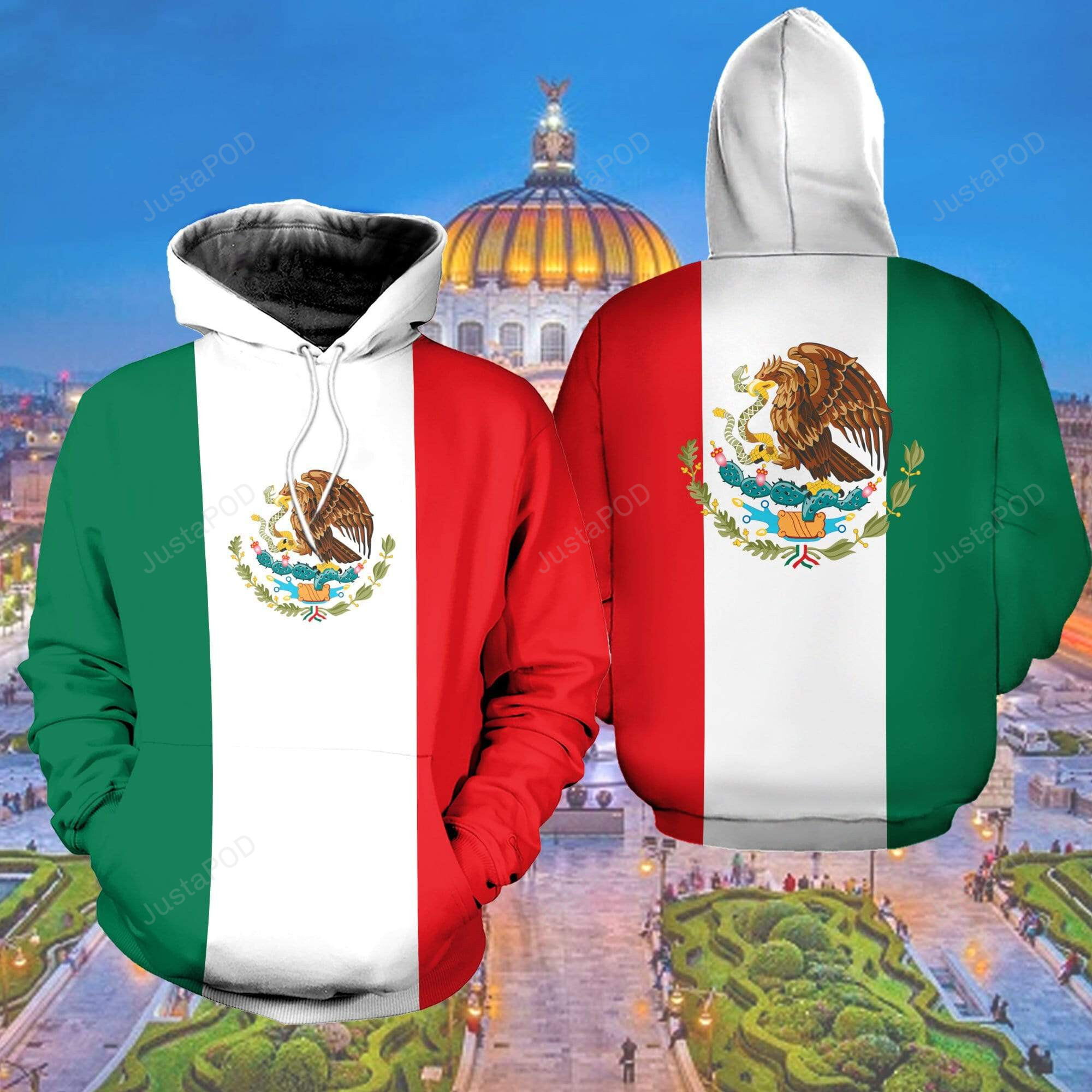 Simple Mexico Flag 3d All Print Hoodie Zip- Up Hoodie