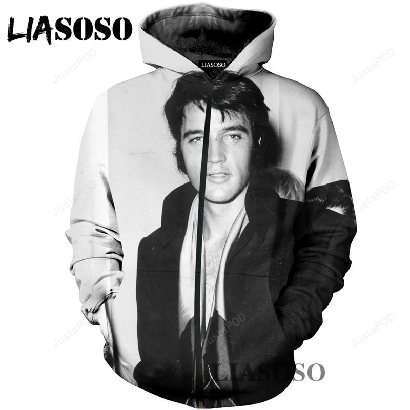 Singer Elvis Presley King Of Rock 3d All Over Print Hoodie Zip-up Hoodie