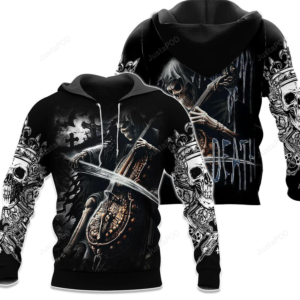 Skeleton 3d All Print Hoodie Zip- Up Hoodie