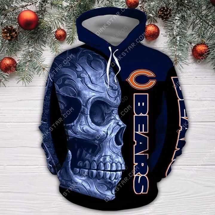 Skull Chicago Bears 3d All Over Print Hoodie Zip-up Hoodie