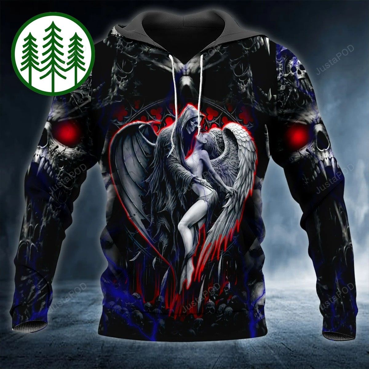 Skull Couple 3d All Over Print Hoodie Zip-up Hoodie