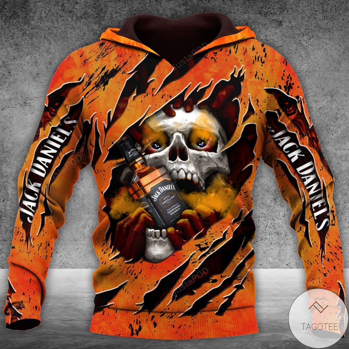 Skull Jack Daniel Whiskey 3d All Over Print Hoodie Zip-up Hoodie