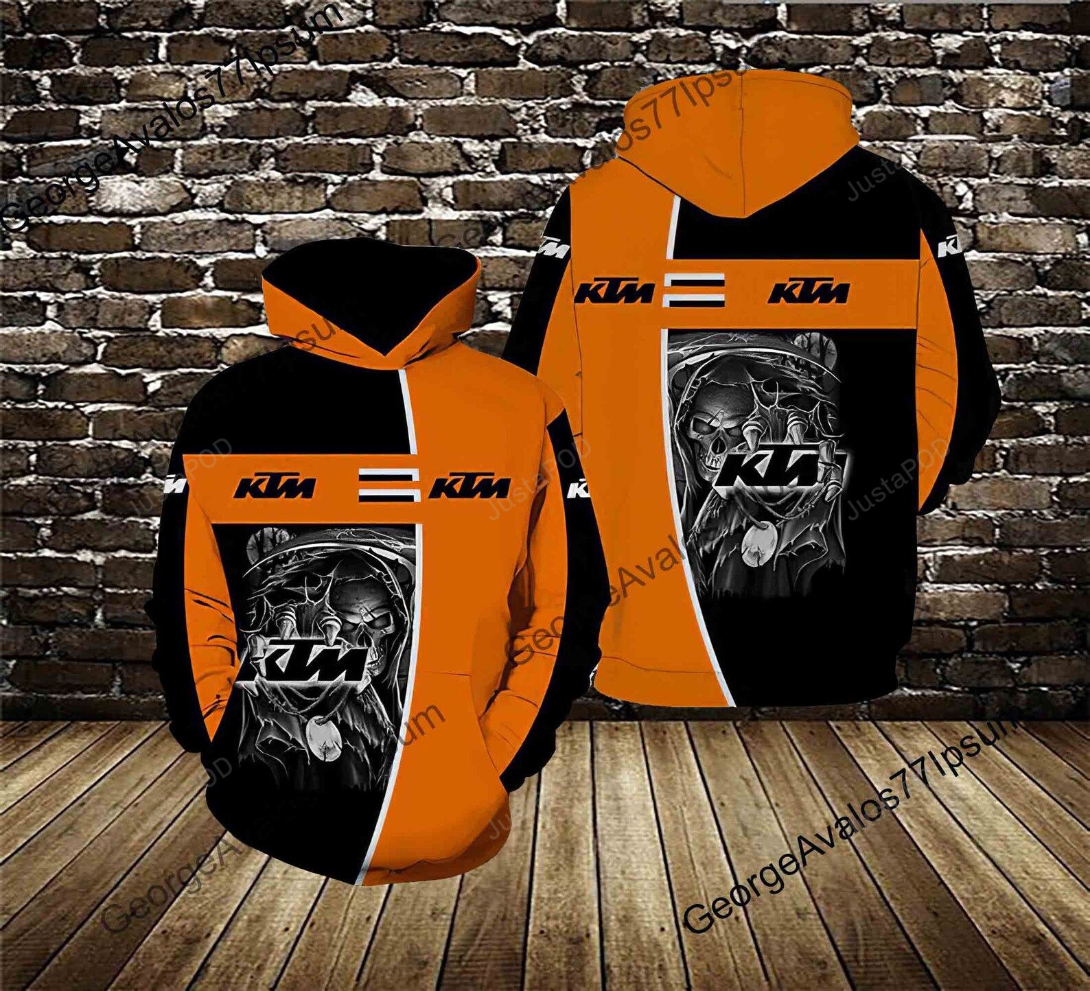 Skull Ktm 3d Hoodie 3d All Over Printed Hoodie