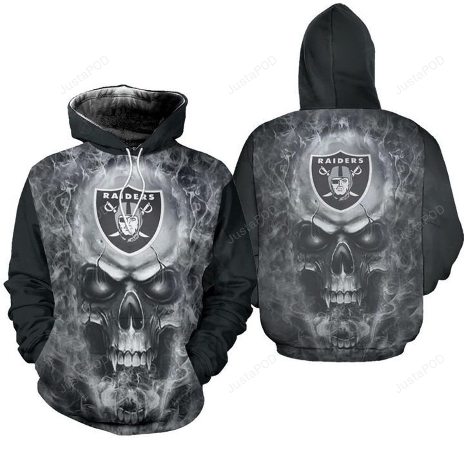 Skull Las Vegas Raiders American Football Team Nfl 3d All Over Print Hoodie Zip-up Hoodie