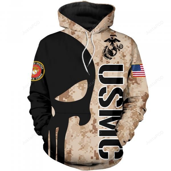 Skull Marine Corps Usmc Men And Women 3d Hoodie Shirt Skull Marine Corps Usmc 3d Shirt