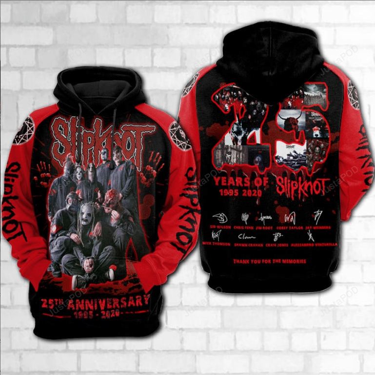 Slipknot Band 25th Aniversary 1995-2020 3d Hoodie