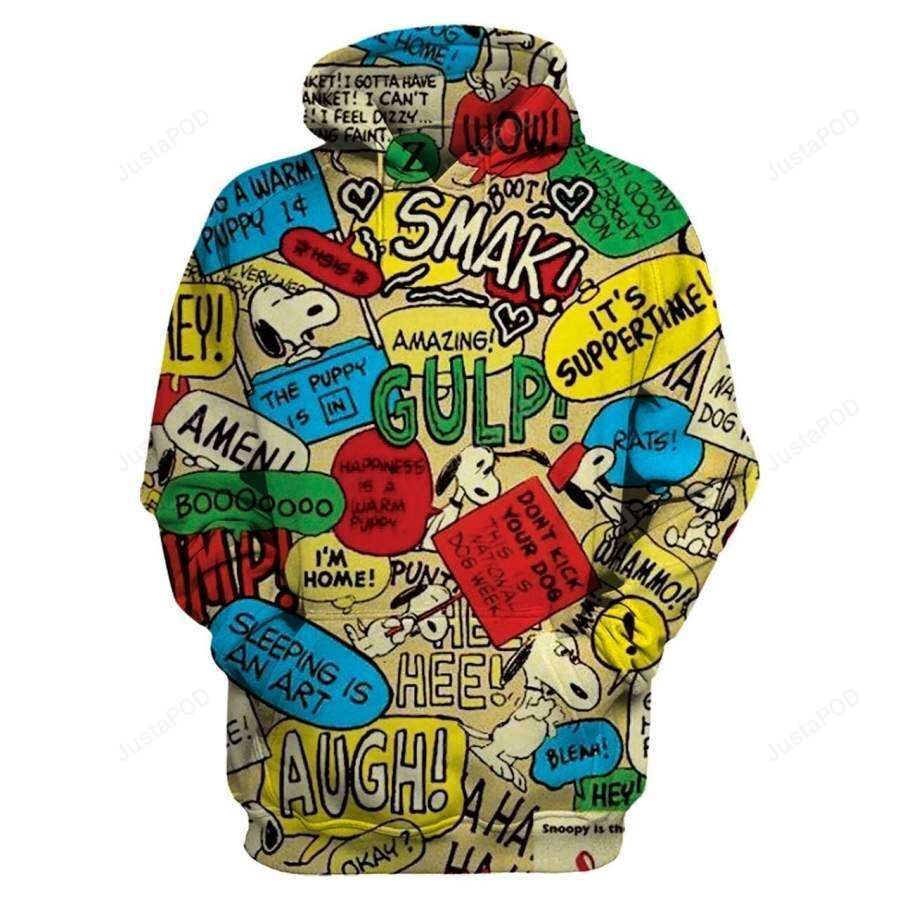 Snoopy 3d All Over Print Hoodie Zip-up Hoodie-trungten-5kwh7