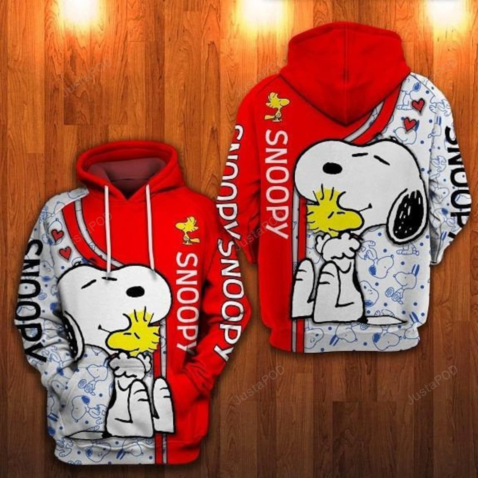 Snoopy And Woodstock Hoodie 3d All Over Print Hoodie Zip-up Hoodie