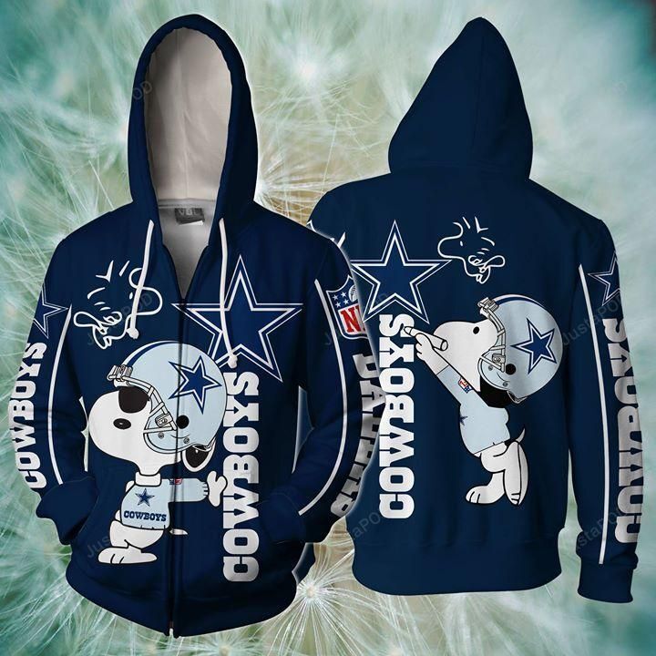 Snoopy Dallas Cowboys Nfl 3d All Over Print Hoodie Zip-up Hoodie