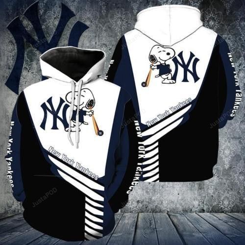 Snoopy New York Yankees Zip 3d Hoodie All Over Print