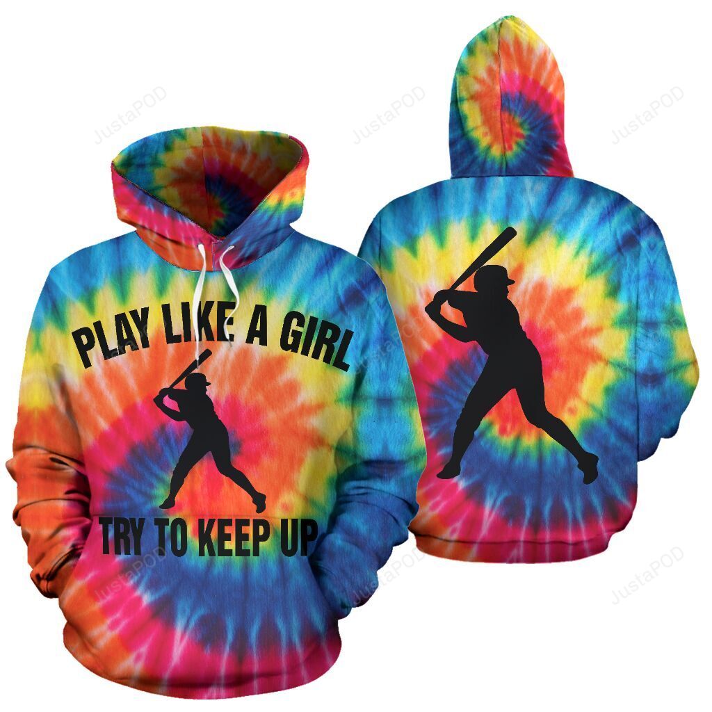 Softball Tie Dye 3d All Over Print Hoodie Zip-up Hoodie