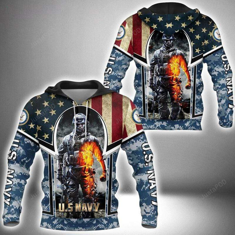 Soldier Us Navy American Flag 3d All Print Hoodie Zip- Up Hoodie