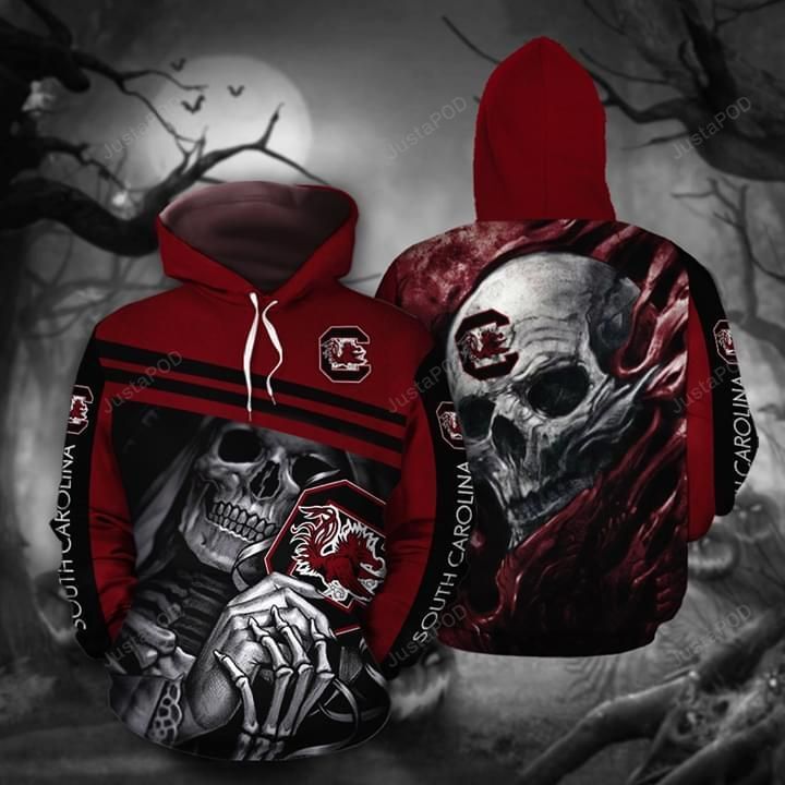 South Carolina Gamecock Skull 3d All Over Print Hoodie Zip-up Hoodie