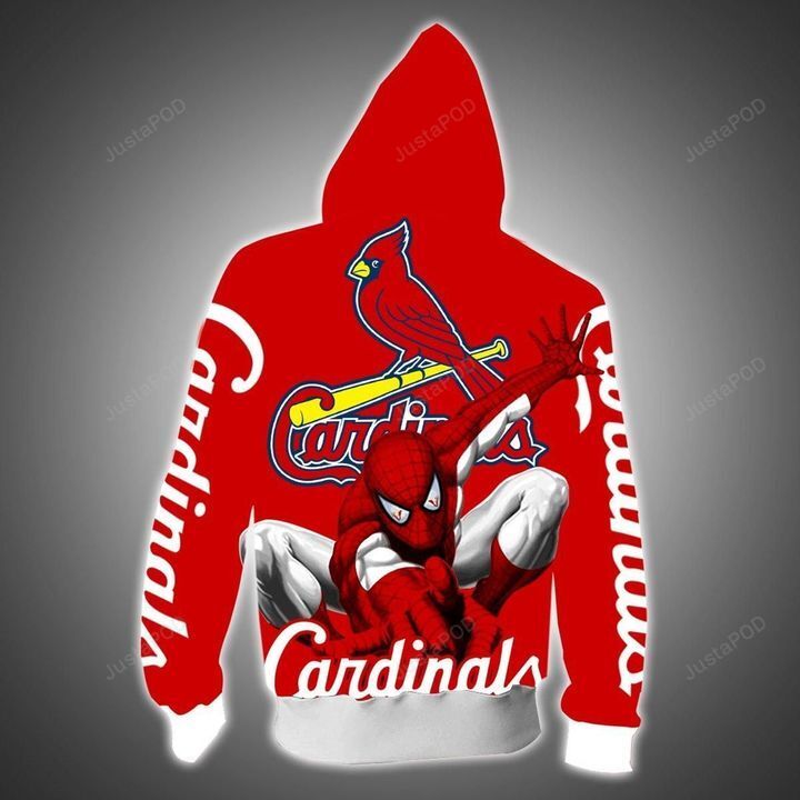 Spider Man St Louis Cardinals 3d All Over Print Hoodie Zip-up Hoodie