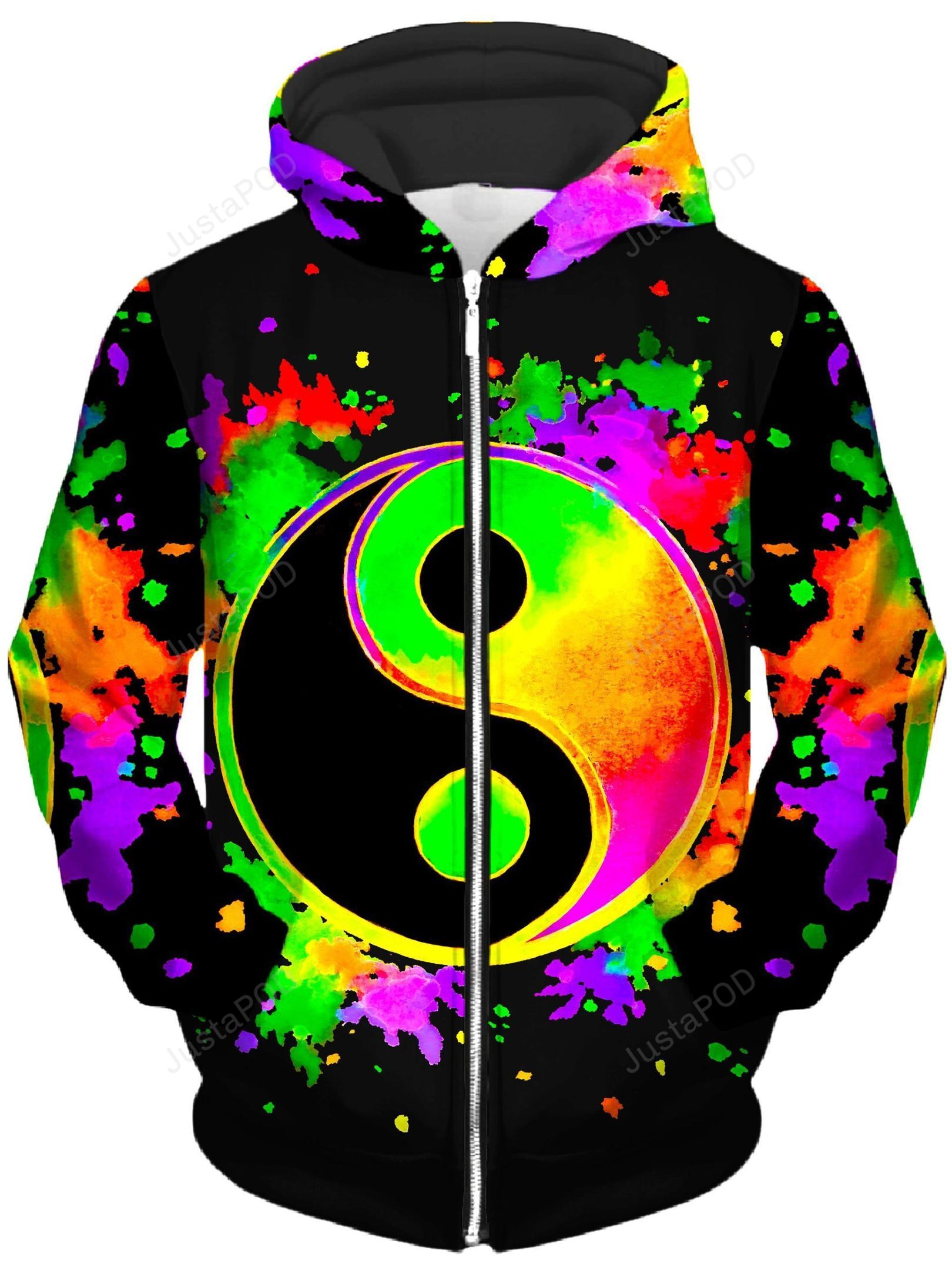 Splatter Yin Yang 2 Unisex Zip-up 3d Hoodie For Men Women All Over 3d Printed Hoodie