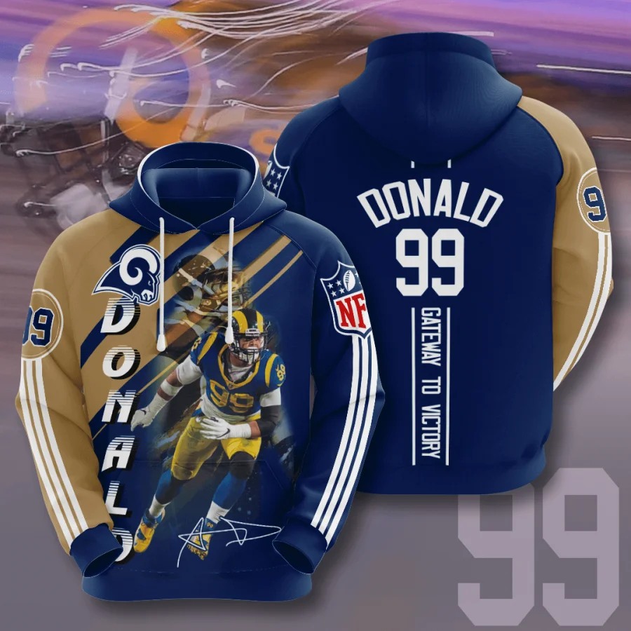 Aaron Donald Los Angeles Rams Nfl Full Printing Mens And Womens 3d Hoodie Shirt