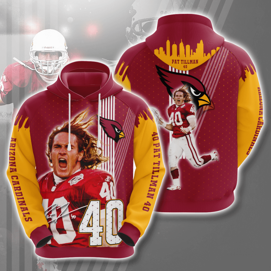 Arizona Cardinals Pat Tillman Minh 2020 All Over Print Shirt Vneck Hoodie 3d Sport Grey Size 2xl