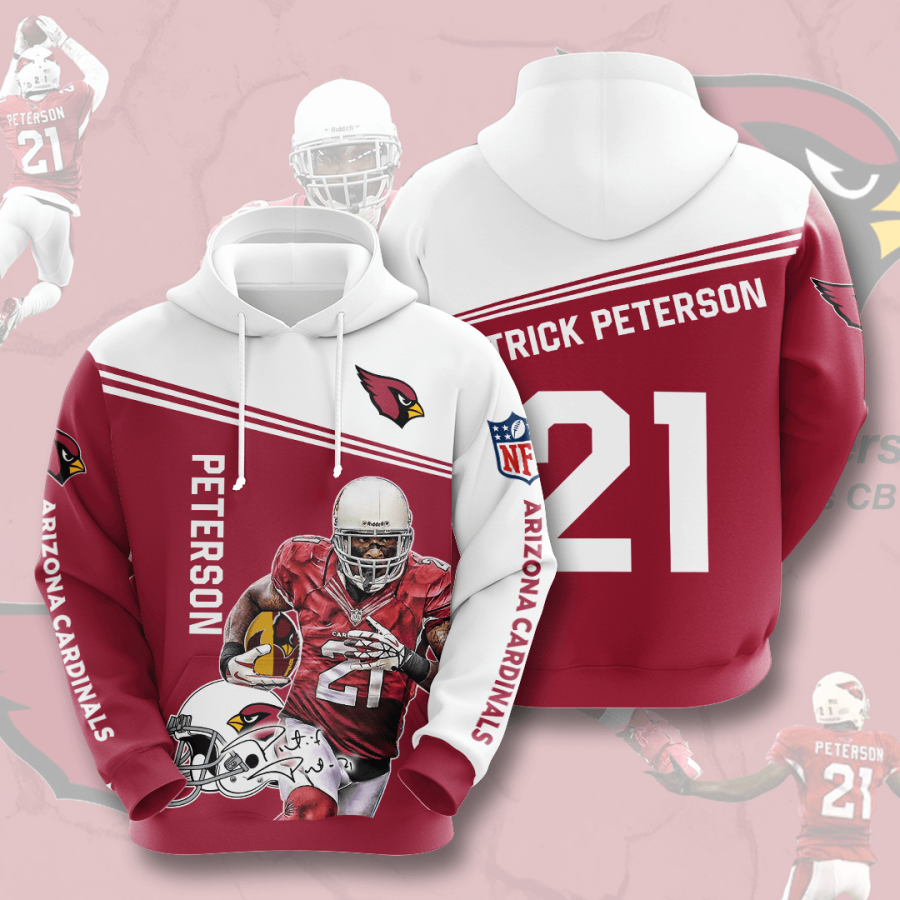 Arizona Cardinals Patrick Peterson Hoodie 2020 3d Style All Vneck Hoodie 3d Sport Grey Size 2xl