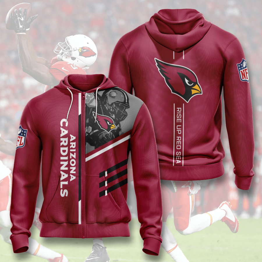 Arizona Cardinals Zip Hoodie 2020 3d Shirt All Overprint Shirt Hoodie 3d Black Size L