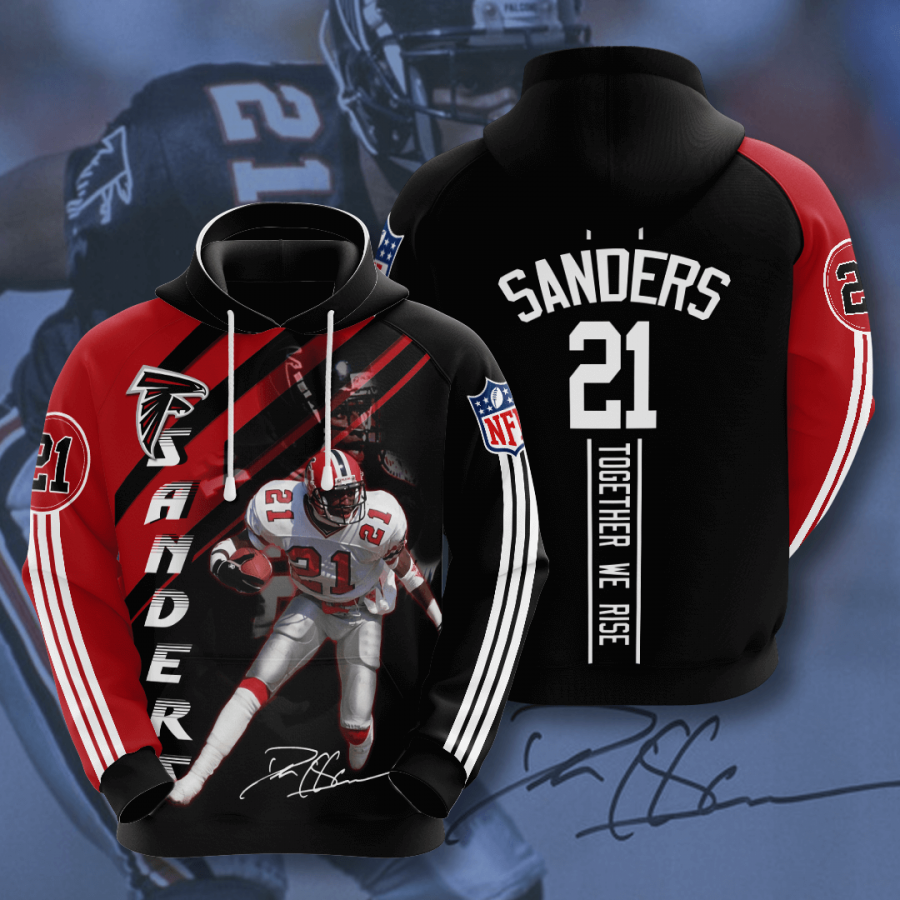 Atlanta Falcons Deion Sanders 2020 3d Style All Overprint Shirt Hoodie 3d Black Size L