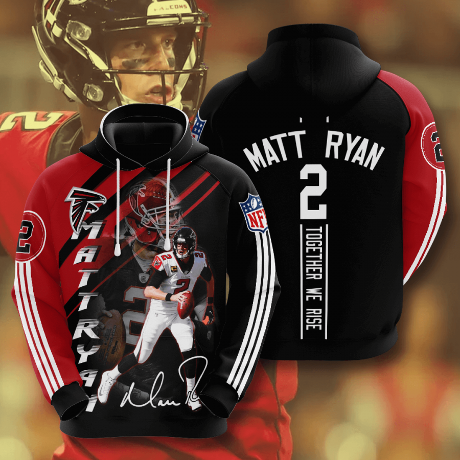 Atlanta Falcons Matt Ryan 2020 3d Style All Overprint Clothes Hoodie 3d Navy Size Xl