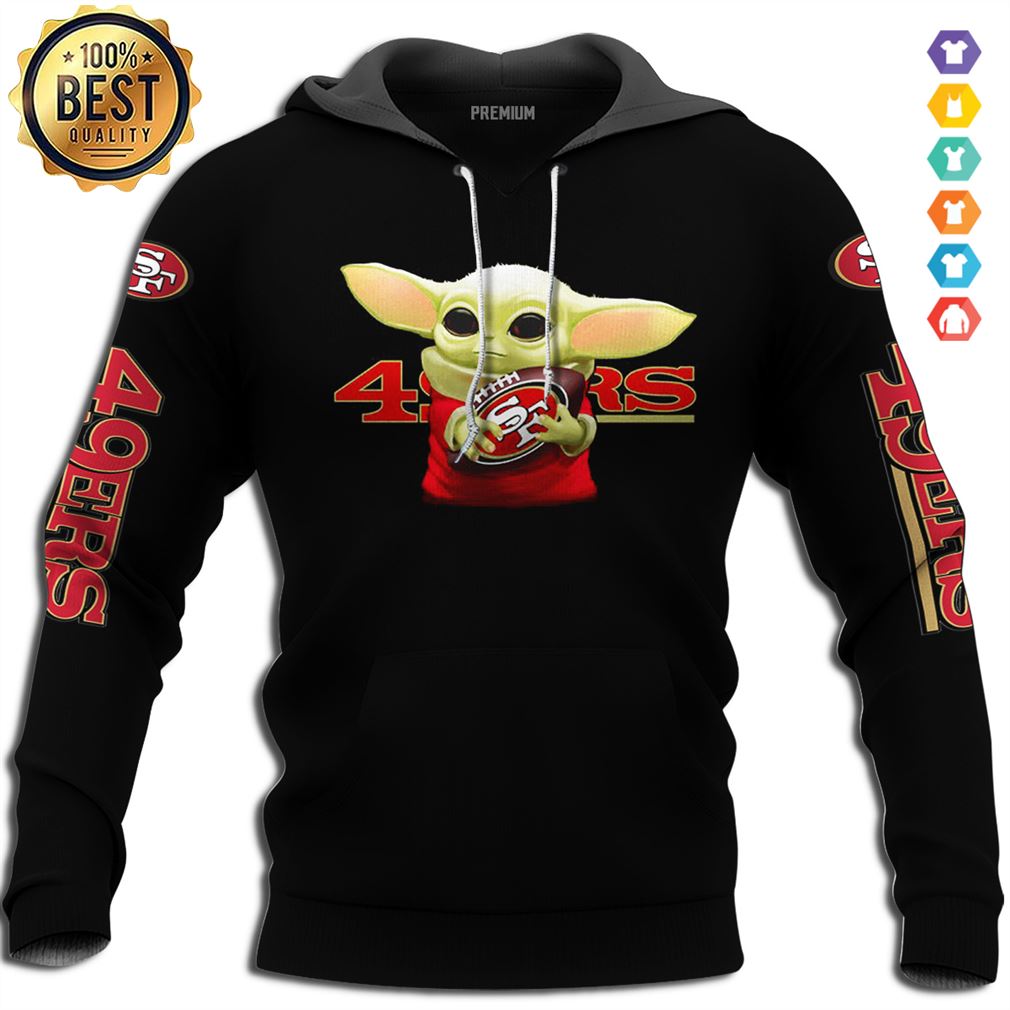 Baby Yoda Hug San Francisco 49ers 3d Tshirt Hoodies Lo5vk Ts Tee Shirt Hoodie 3d Sport Grey Size M