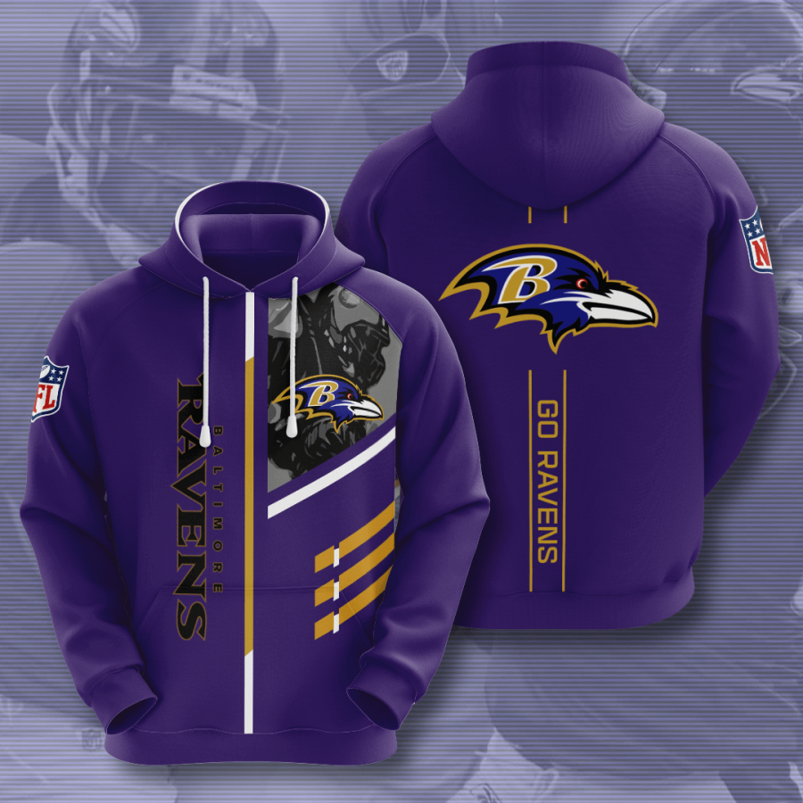 Baltimore Ravens Hoodie 2020 3d Style All Overprint Best Gift Hoodie 3d Navy Heather Size 4xl