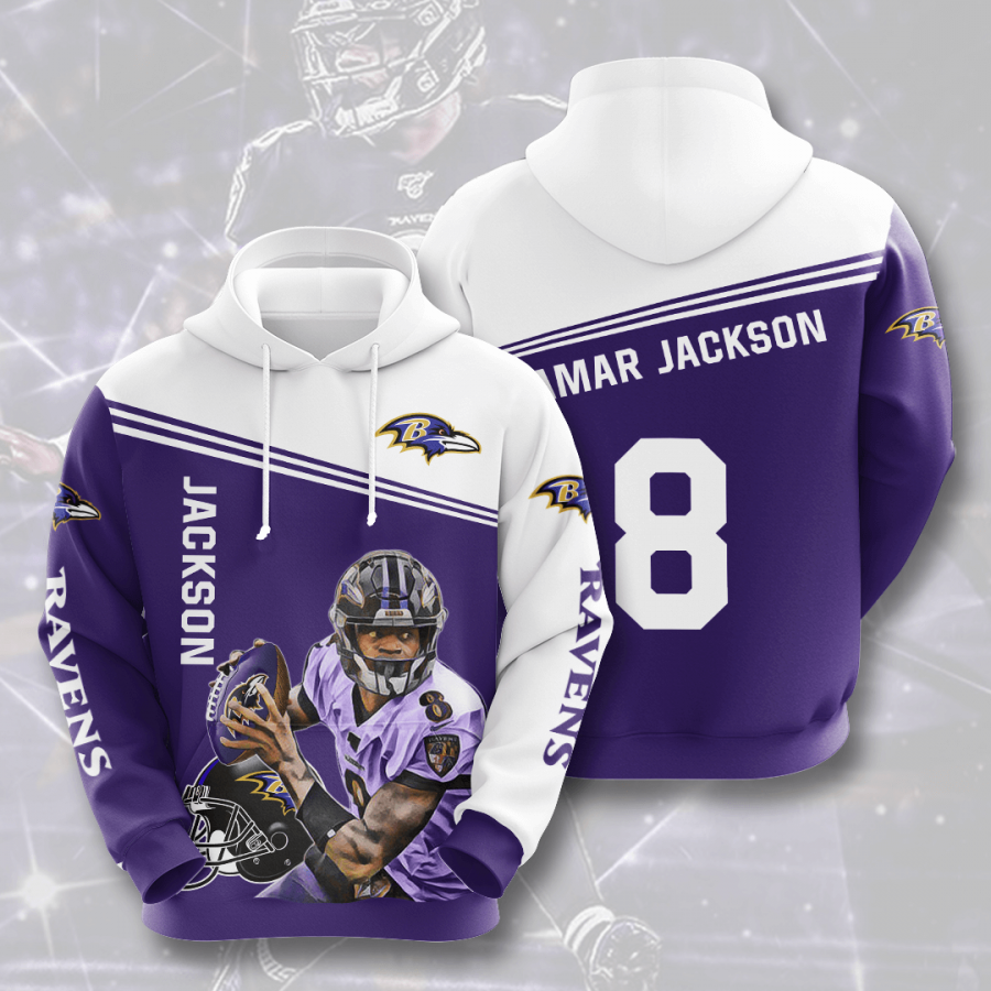 Baltimore Ravens Lamar Jackson Hoodie 2020 3d Style All Over Classic Tee Hoodie 3d Forest Green Size M