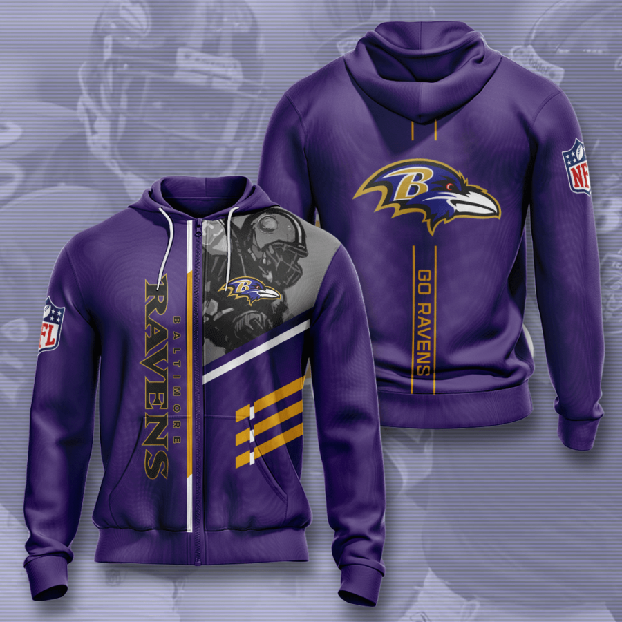 Baltimore Ravens Zip Hoodie 2020 3d Shirt All Overprint Tshirts Hoodie 3d Black Size 4xl