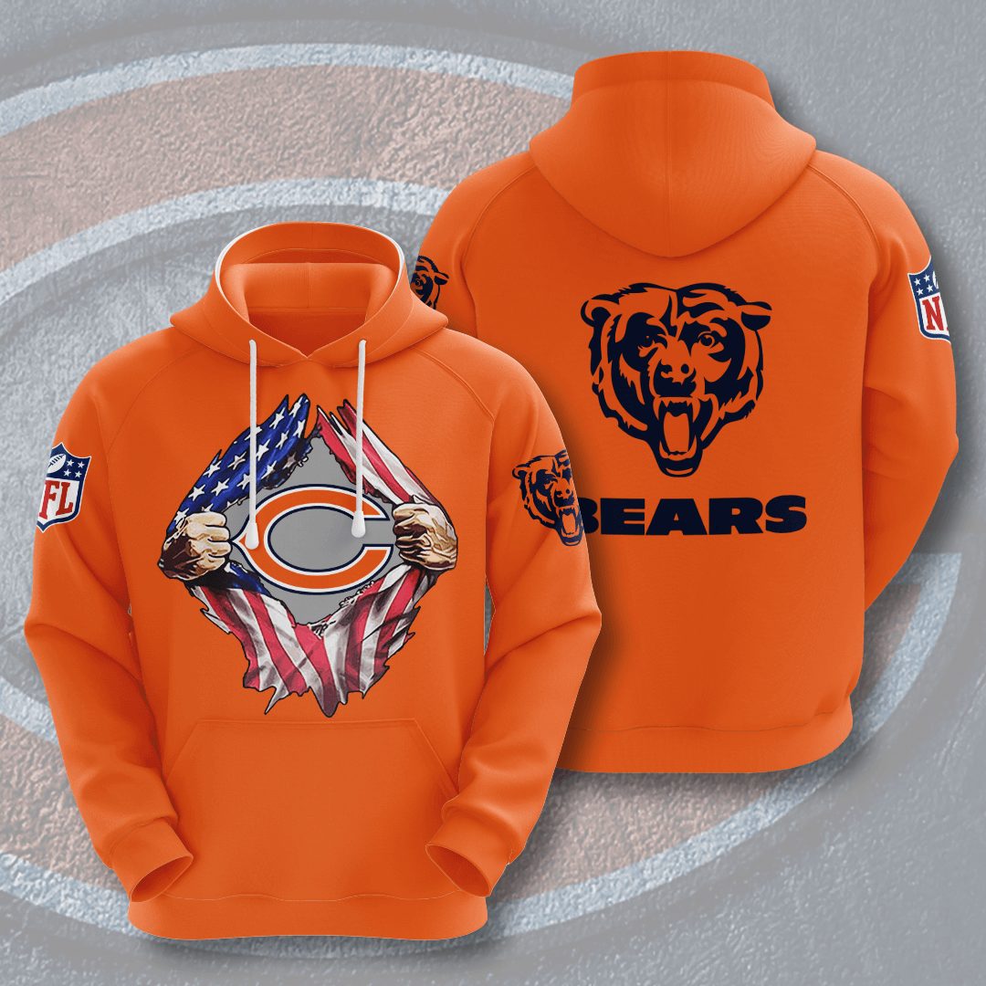 Chicago Bears Hoodie 2020 3d Style All Overprint Clothes Hoodie 3d Navy Size Xl