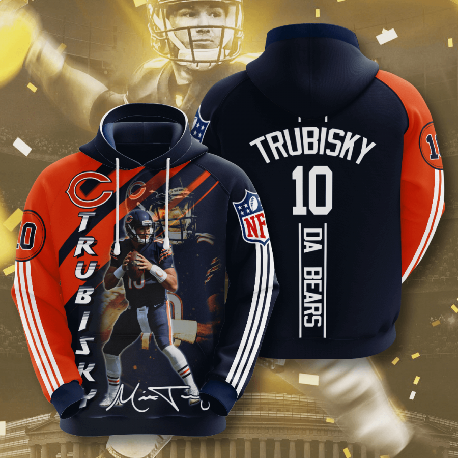 Chicago Bears Mitchell Trubisky 2020 All Over Print Shirt Al Shirts Hoodie 3d Black Size 4xl