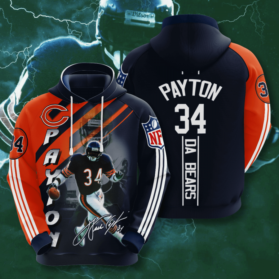 Chicago Bears Walter Payton 2020 All Over Print Shirt All Ov Hoodies Hoodie 3d Red Size 2xl