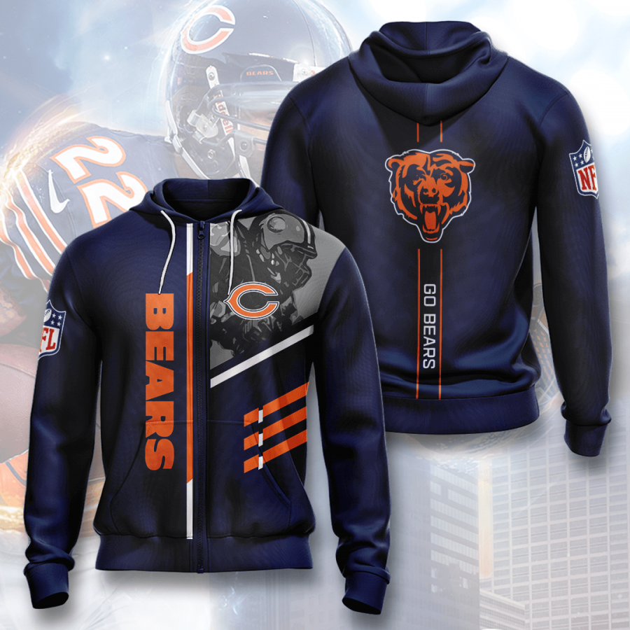 Chicago Bears Zip Hoodie 2020 All Over Print Shirt All Overp Hoodies Hoodie 3d Red Size 2xl