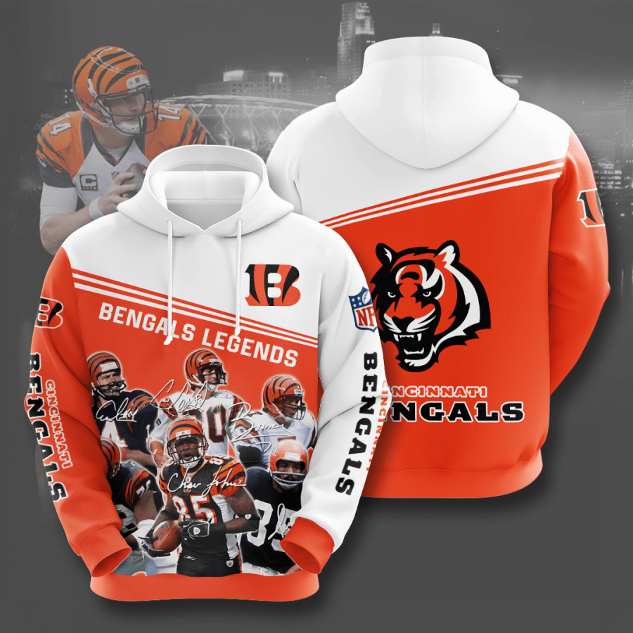 Cincinnati Bengals Hoodie 2020 All Over Print Shirt All Over V-neck Hoodie 3d Sport Grey Size 3xl