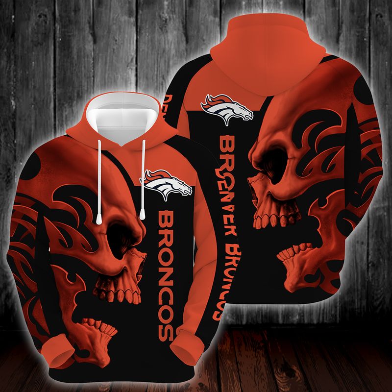 Denver Broncos Nfl Skull Red Black Men And Women 3d Full Printing Hoodie And Zip Hoodie Denver Broncos Nfl 3d Full Printing Shirt 2020