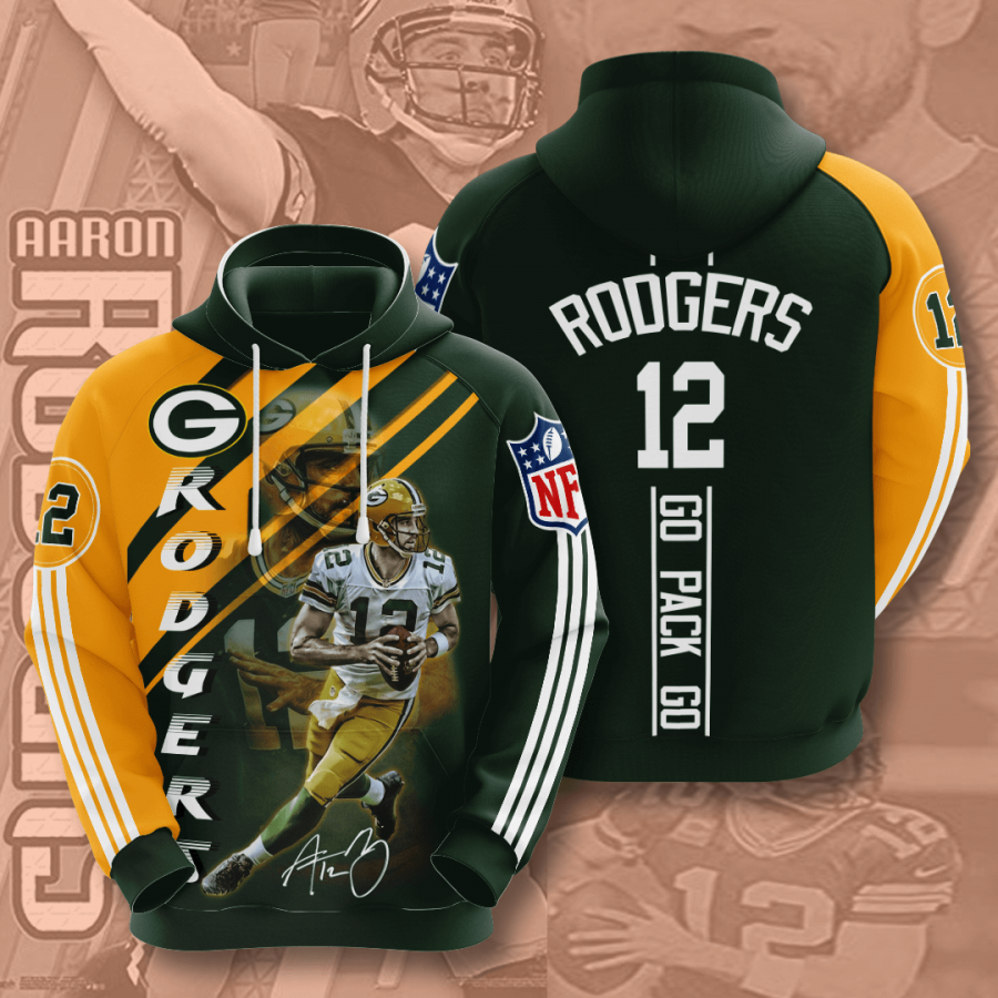 Green Bay Packers Aaron Rodgers 2020 3d Shirt All Overprint Tee Shirt Hoodie 3d Sport Grey Size 2xl C54dh