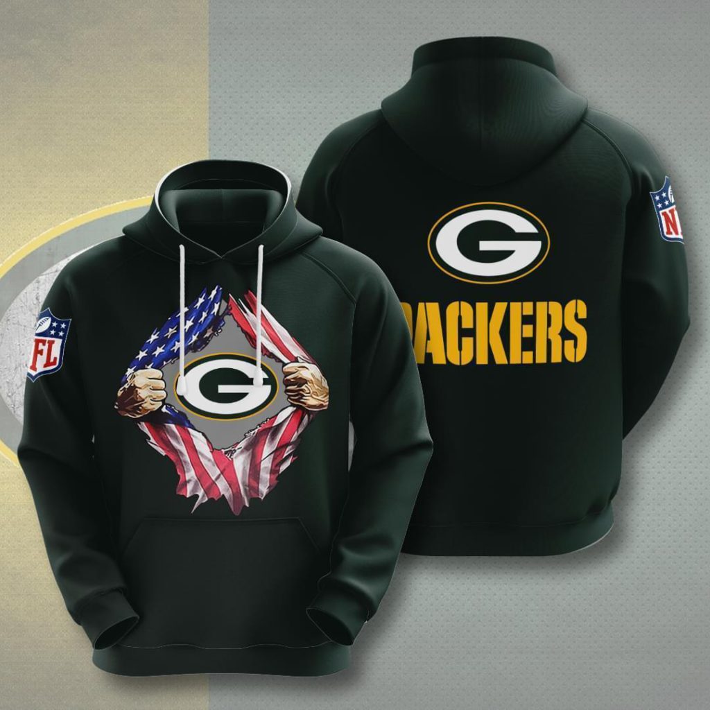 Green Bay Packers Nfl American Ripped 3d Full Over Print Hoodie Sweater Tshirt