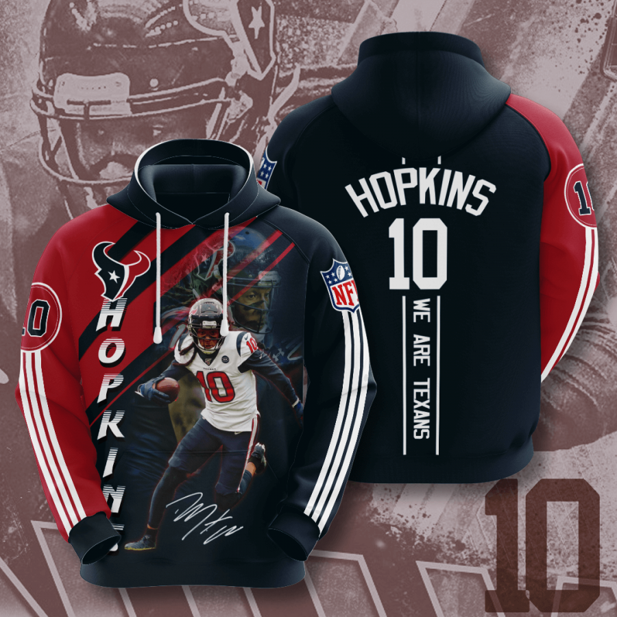 Houston Texans Deandre Hopkins 2020 3d Style All Overprint Tshirts Hoodie 3d Black Size Xl