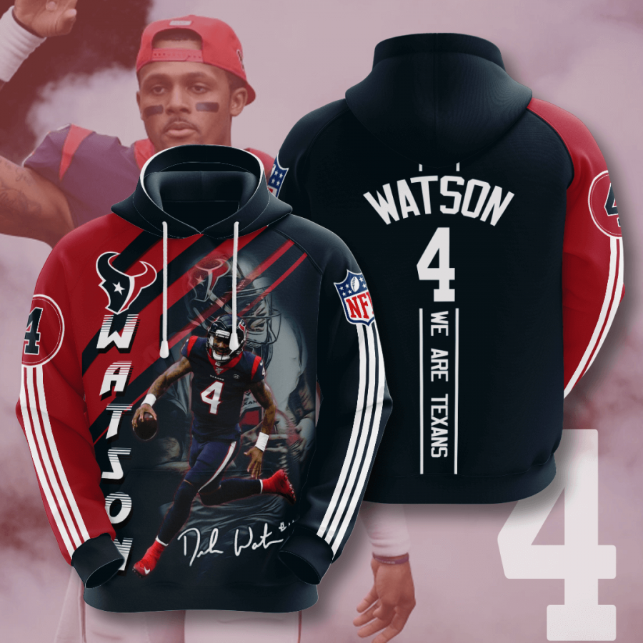 Houston Texans Deshaun Watson 2020 3d Style All Overprint Tshirts Hoodie 3d Black Size Xl