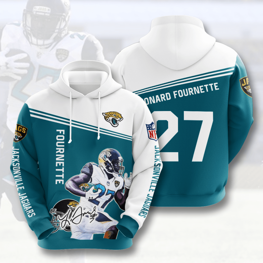 Jacksonville Jaguars Leonard Fournette Hoodie 2020 All Over Bestseller Hoodie 3d Navy Heather Size L