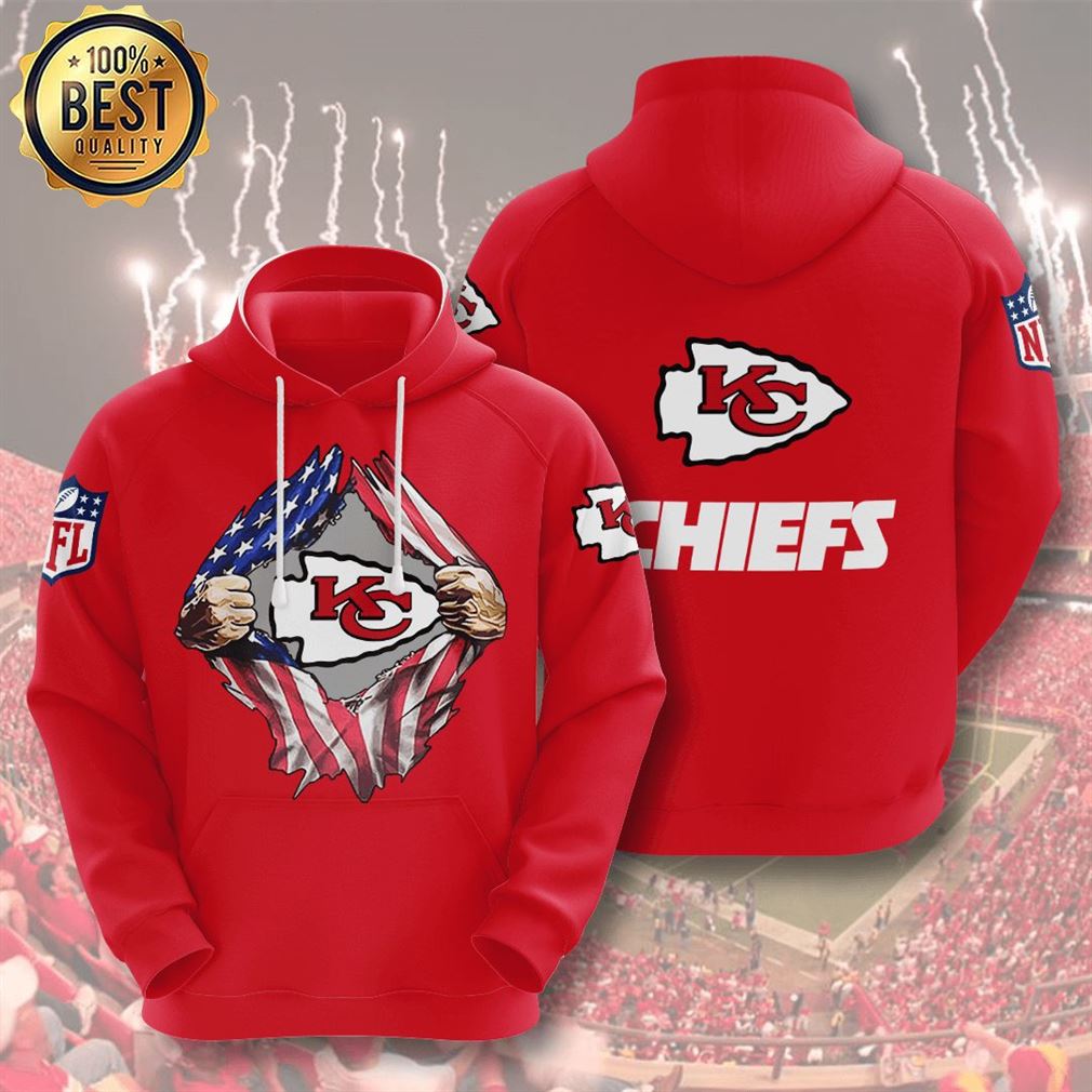 Kansas City Chiefs Hoodie 2020 3d Style All Overprint Hoodies Hoodie 3d Red Size M