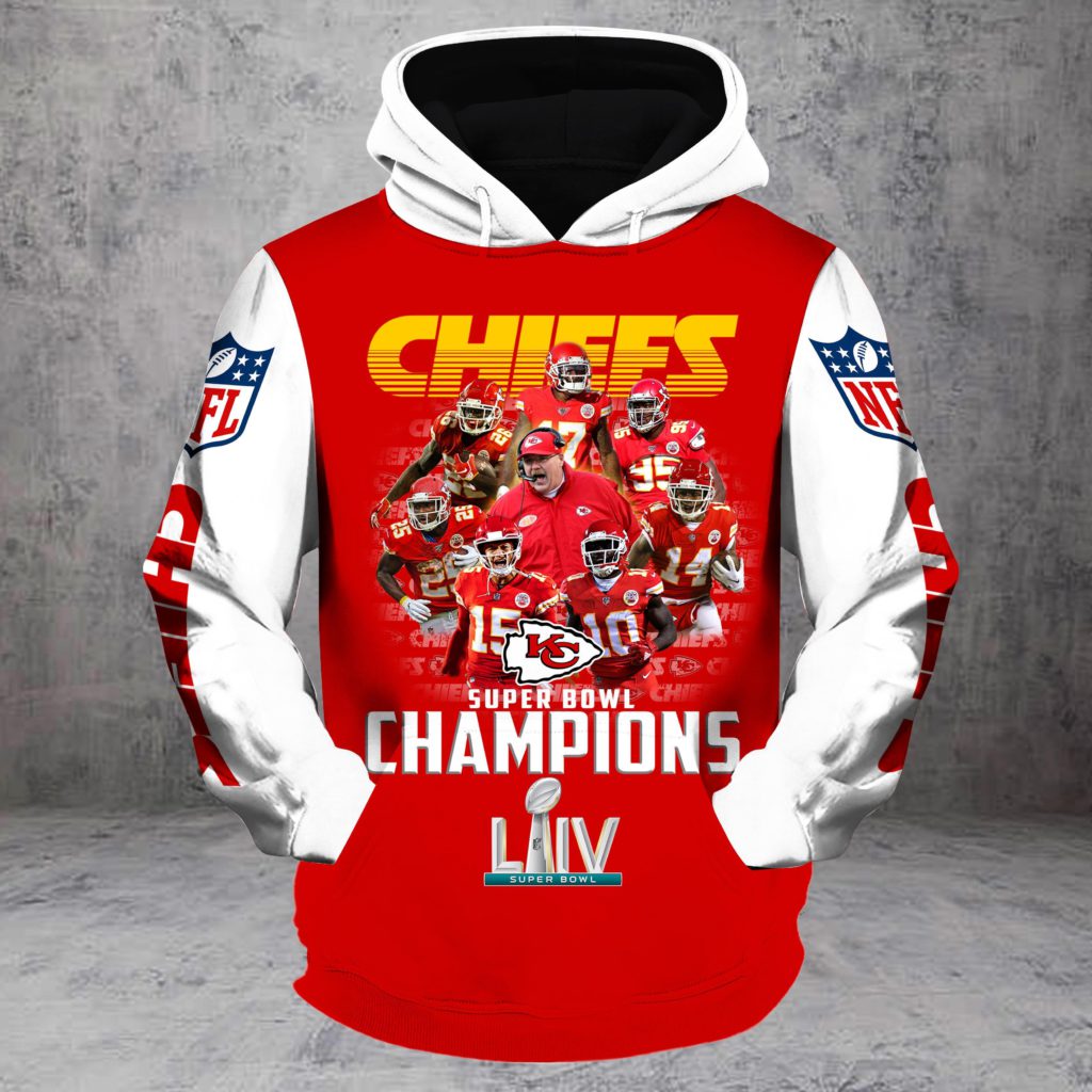 Kansas City Chiefs Super Bowl Champions 54 3d Printed Hoodies 3d Nfl Hoodies 3d Graphic Printed Shirts M2kc3