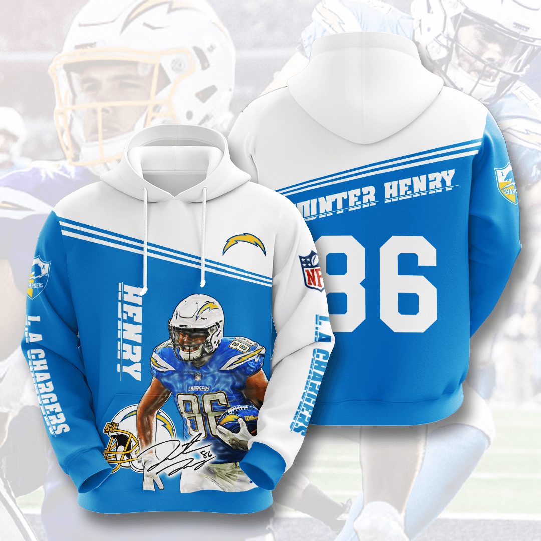 Los Angeles Chargers Hunter Henry Hoodie 2020 All Over Print Apparel Hoodie 3d Navy Size X