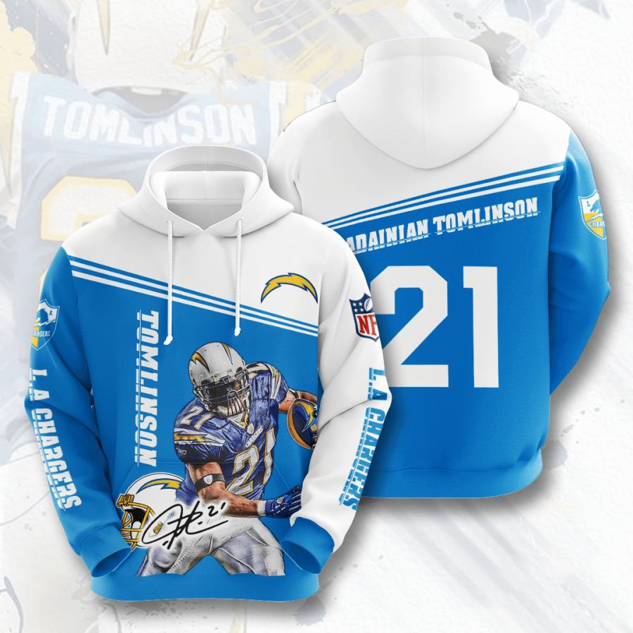 Los Angeles Chargers Ladainian Tomlinson Hoodie 2020 3d Styl Bestseller Hoodie 3d Navy Heather Size Xl