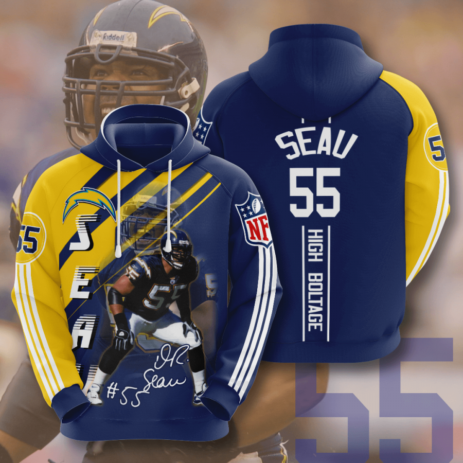 Los Angeles Chargers Nfl Junior Seau 3d Full Printing Unisex Pullover Hoodie Shirt 1gz4s