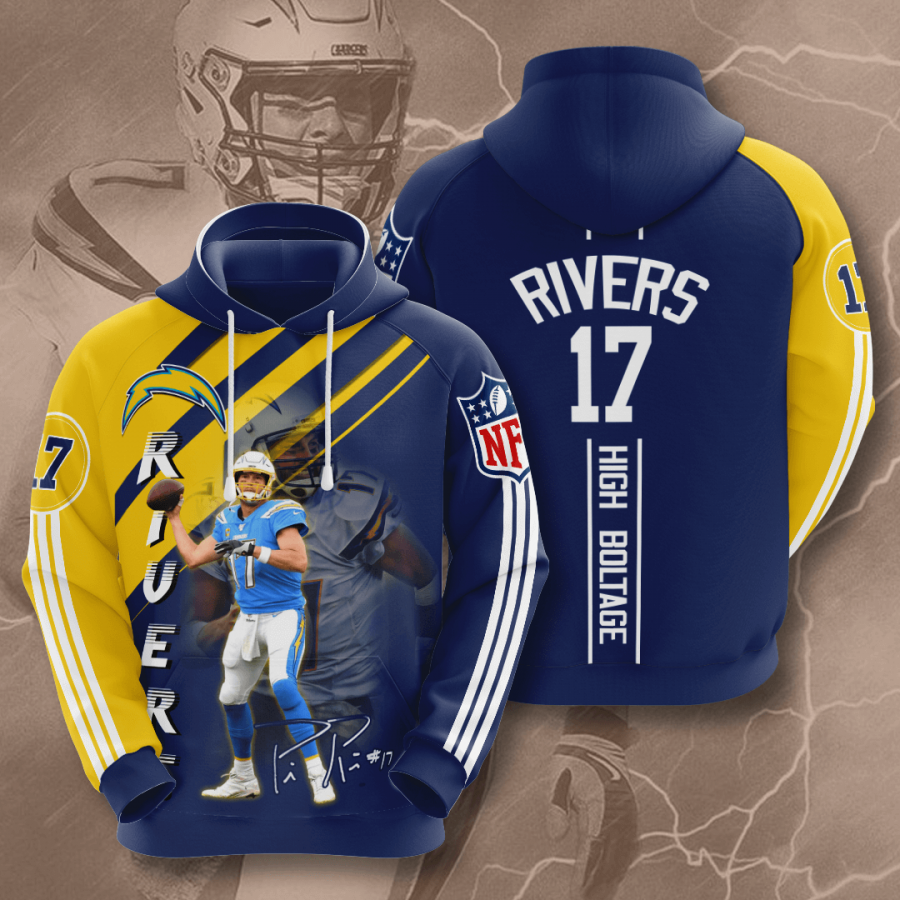 Los Angeles Chargers Philip Rivers 2020 3d Style All Overpri Bestseller Hoodie 3d Navy Heather Size Xl